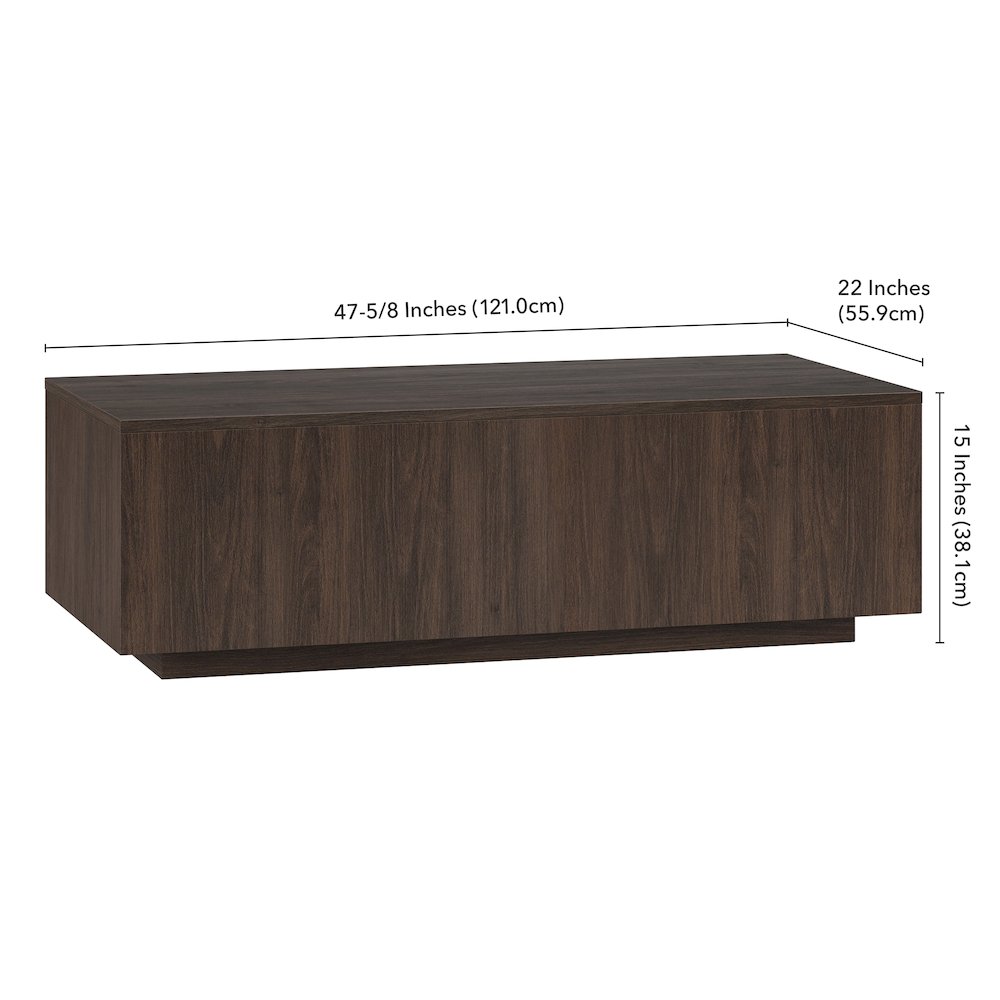Paxton 48" Wide Rectangular Coffee Table in Alder Brown. Picture 5