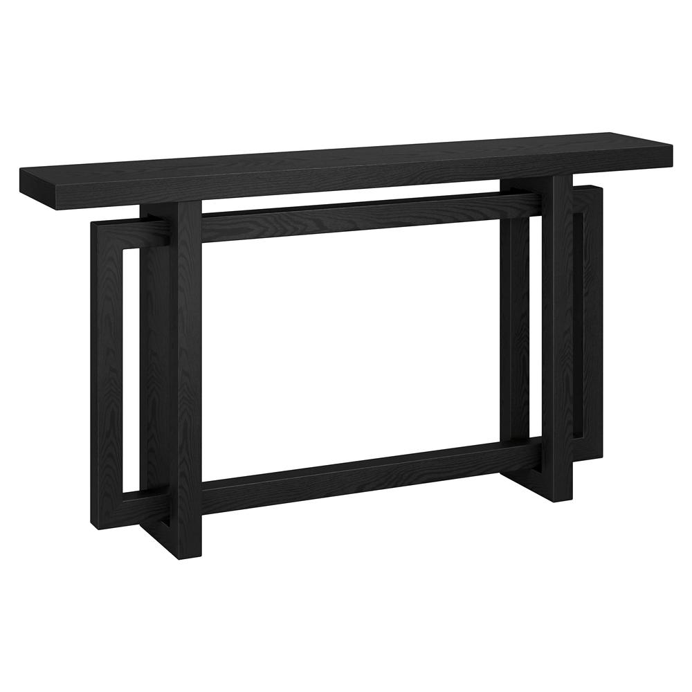 Breslow 55" Wide Rectangular Console Table in Black Grain. Picture 1