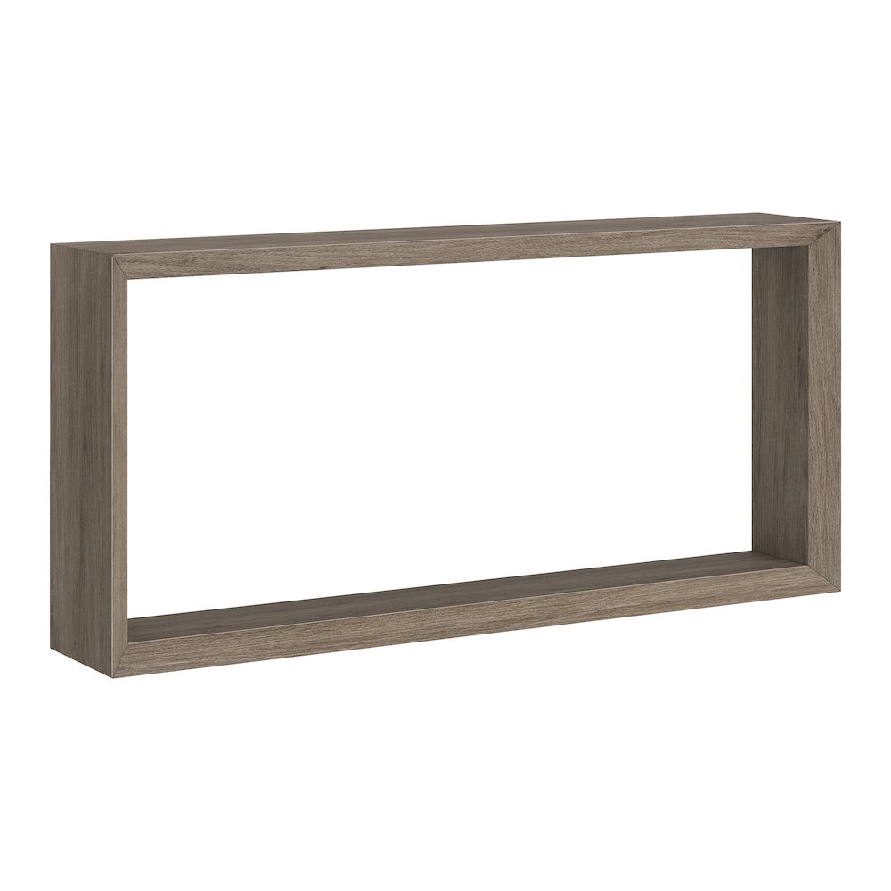 Osmond 64" Wide Rectangular Console Table in Antiqued Gray Oak. Picture 1