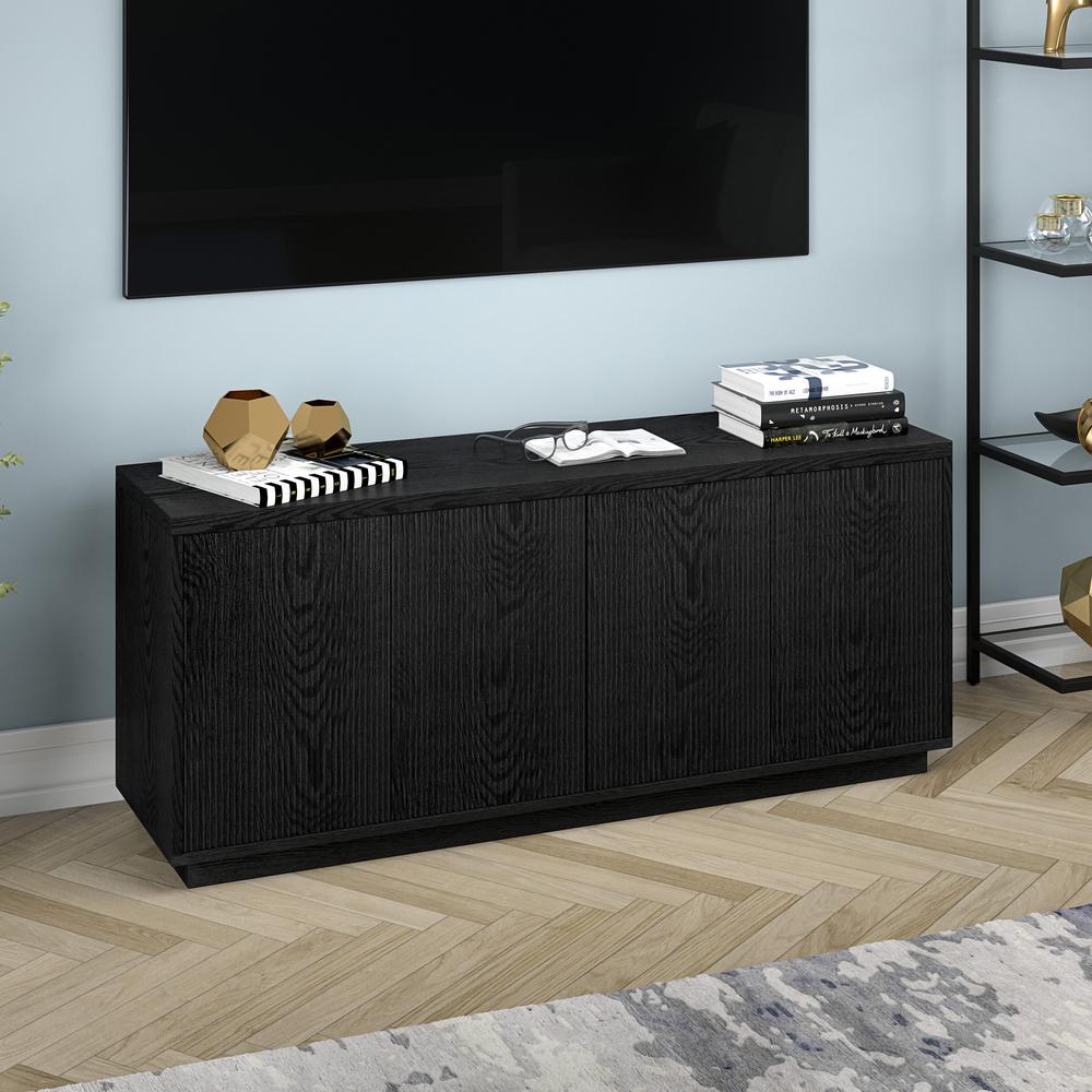Hanson Rectangular TV Stand for TV's up to 65" in Black Grain. Picture 5