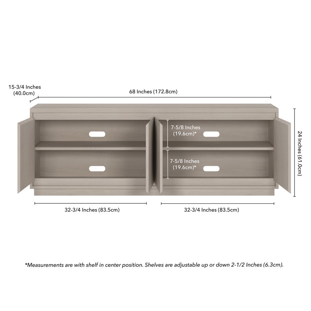 Presque Rectangular TV Stand for TV's up to 75" in Alder White. Picture 5