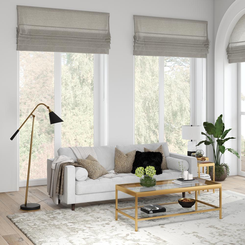 Vidal Two-Tone/Tilting Floor Lamp with Metal Shade in Brass/Matte Black/Matte Black. Picture 3