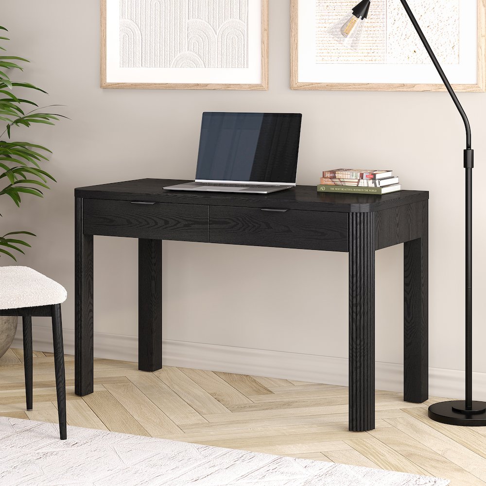 Lonsdale 48'' Wide Rectangular Desk in Black Grain. Picture 3