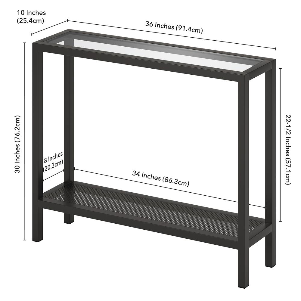 Rigan 36'' Wide Rectangular Console Table in Blackened Bronze. Picture 5