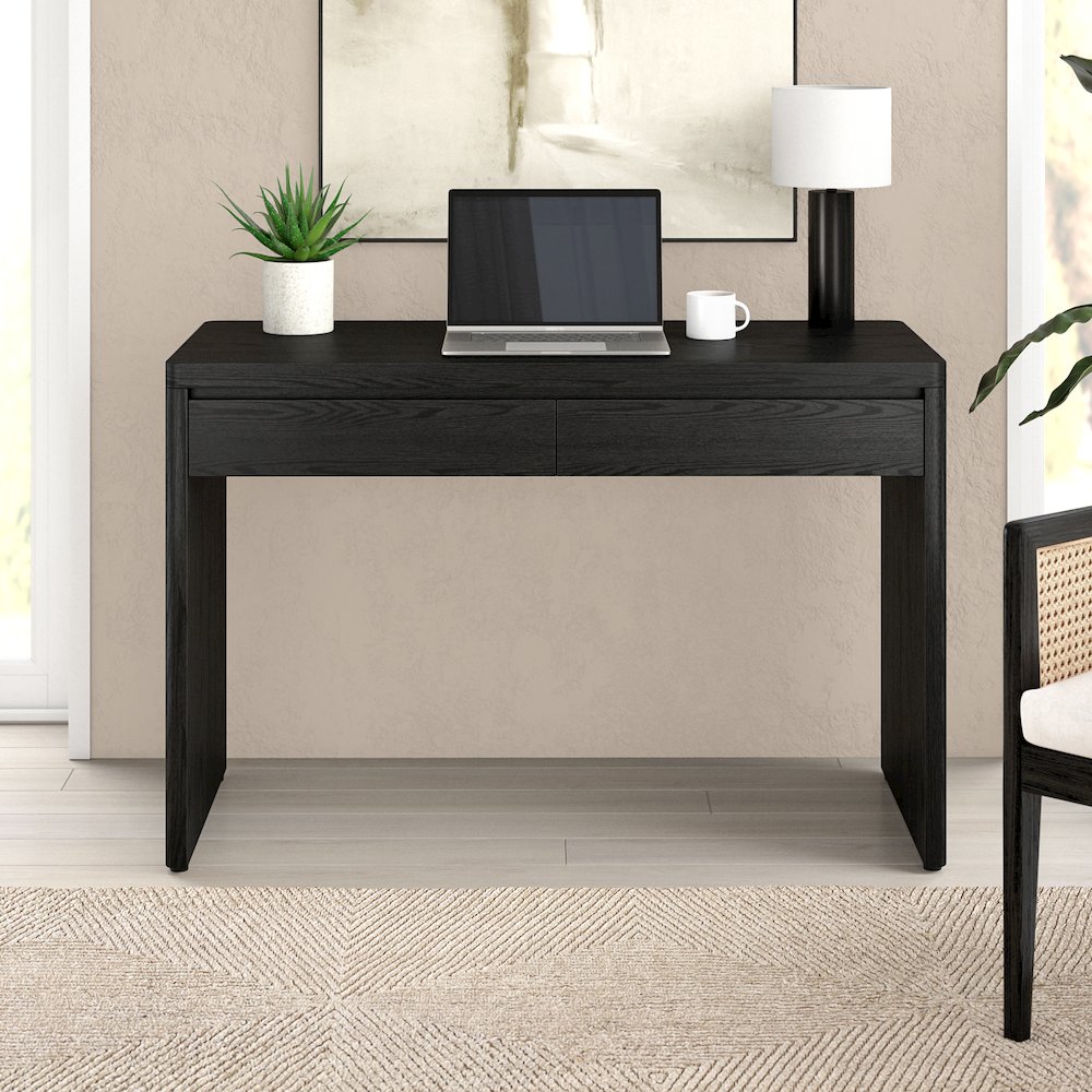 Ashcroft 48'' Wide Rectangular Desk in Black Grain. Picture 4