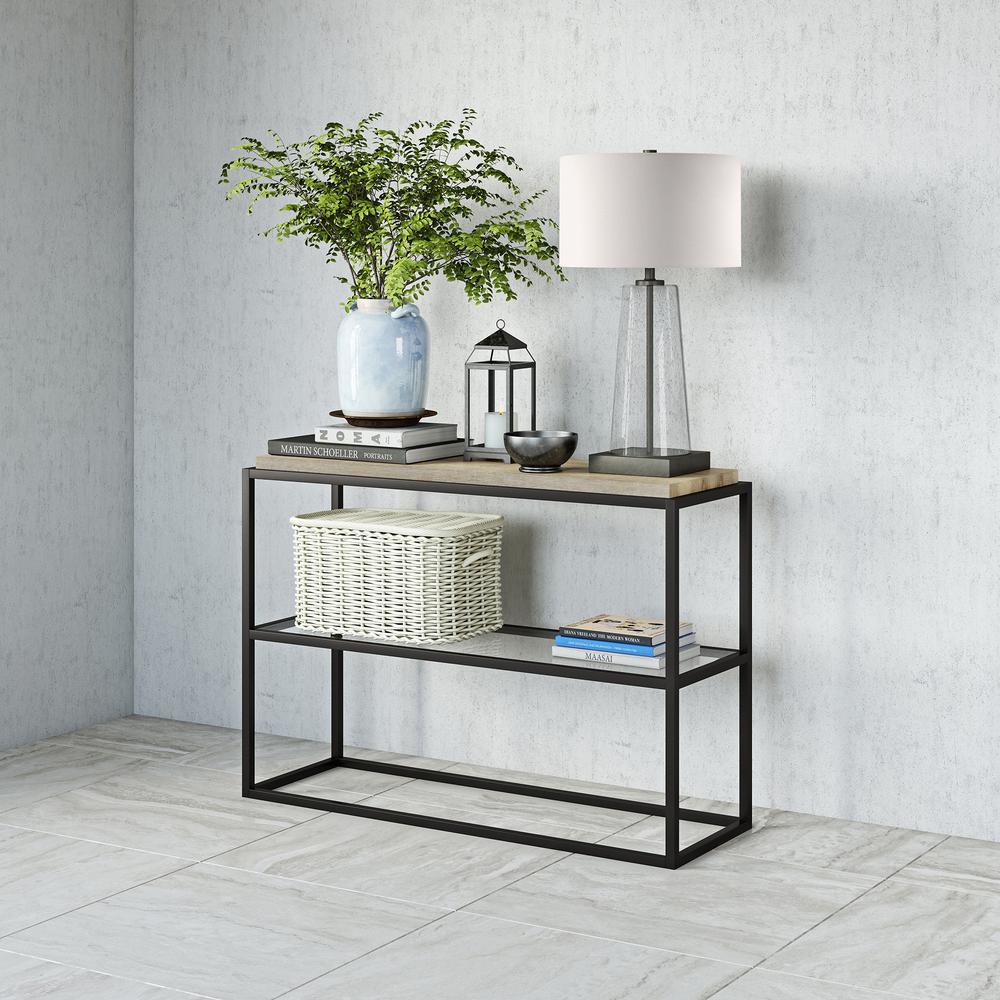 Hector 42'' Wide Rectangular Console Table in Blackened Bronze. Picture 4