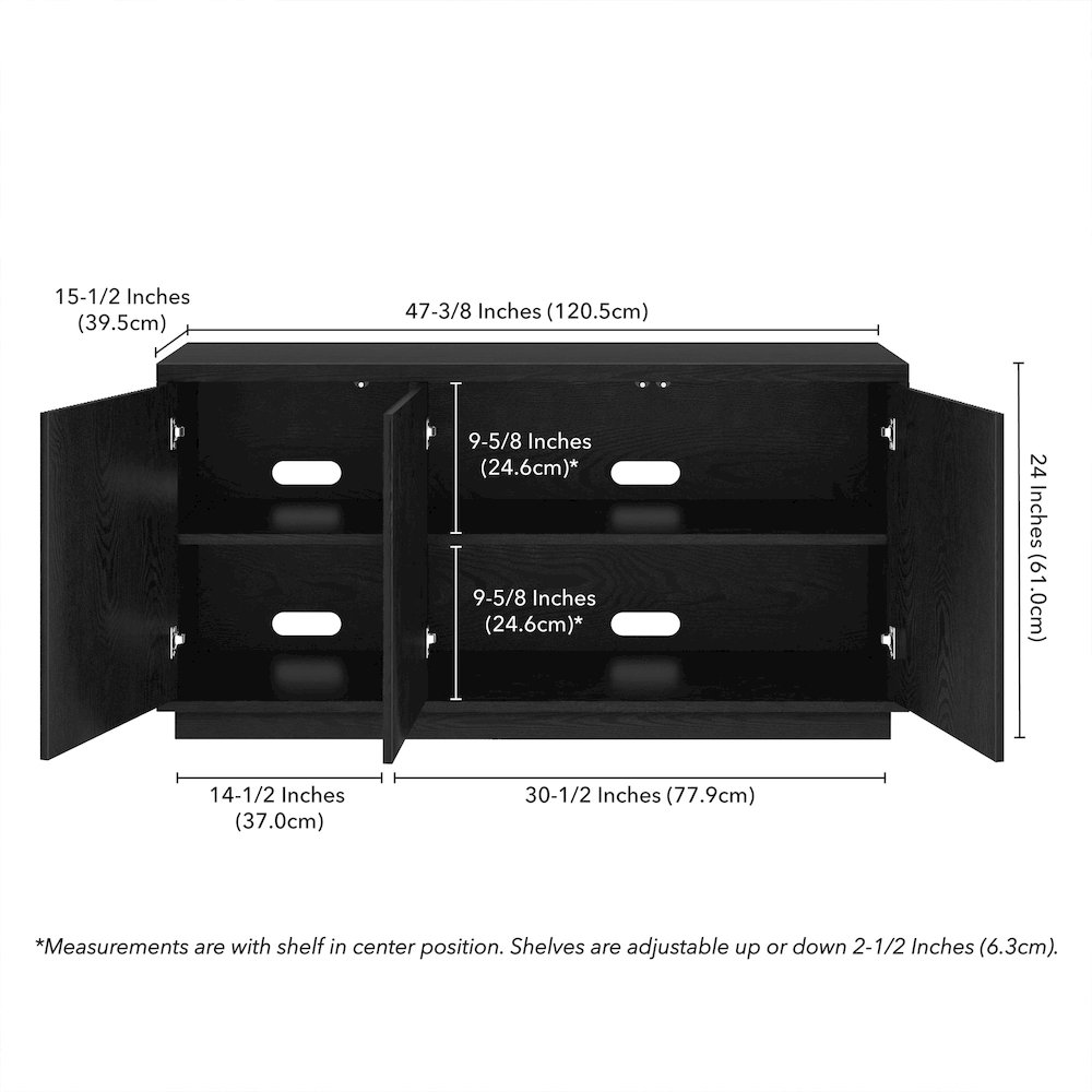 Hanson Rectangular TV Stand for TV's up to 50" in Black Grain. Picture 3