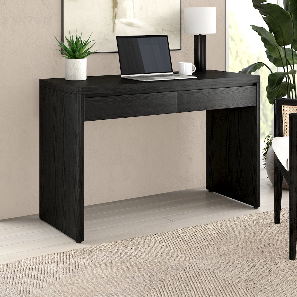 Ashcroft 48'' Wide Rectangular Desk in Black Grain. Picture 3