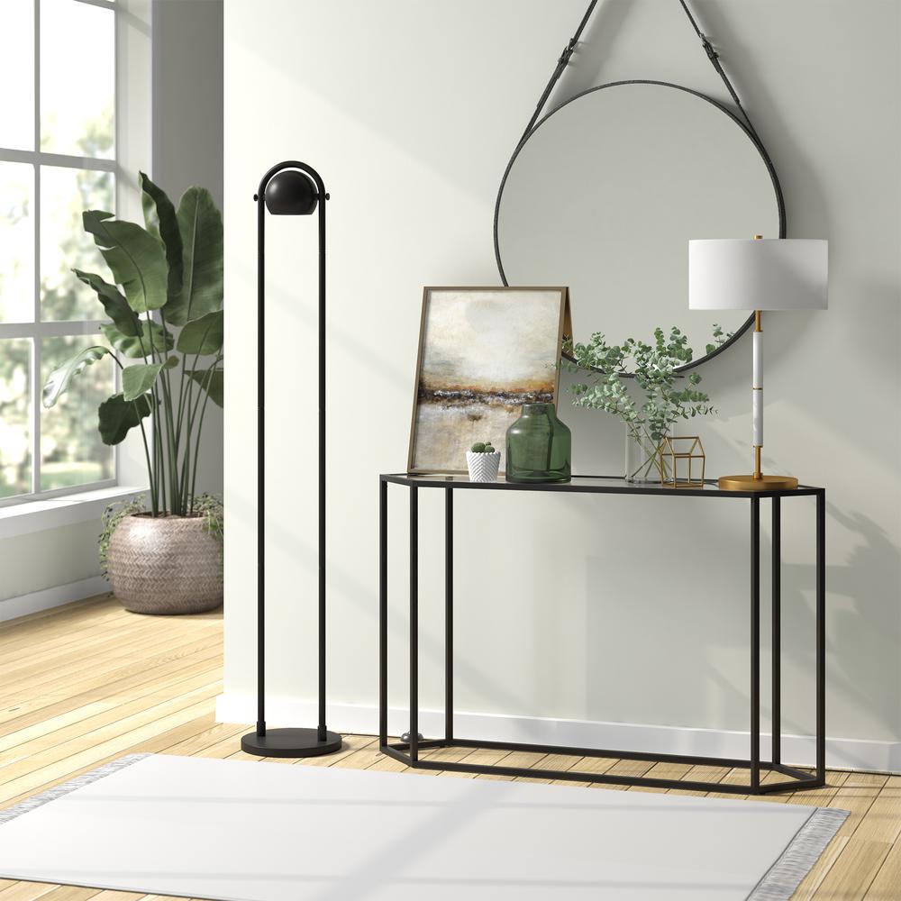 Delgado 64" Tall Floor Lamp with Metal Shade in Blackened Bronze. Picture 4