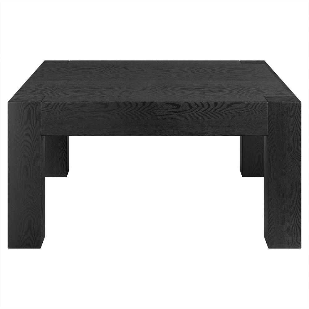 Langston 34" Wide Square Coffee Table in Black Grain. Picture 3