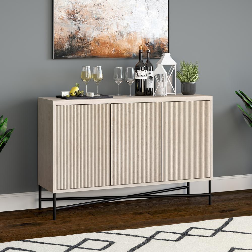 Brighton 48" Wide Rectangular Buffet Table in Alder White. Picture 3