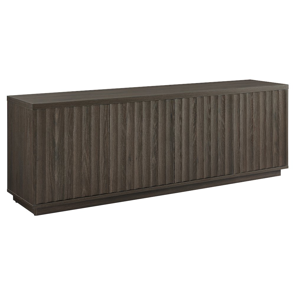 Bourne Rectangular Fluted TV Stand for TV's up to 75" in Brown Oak. Picture 1