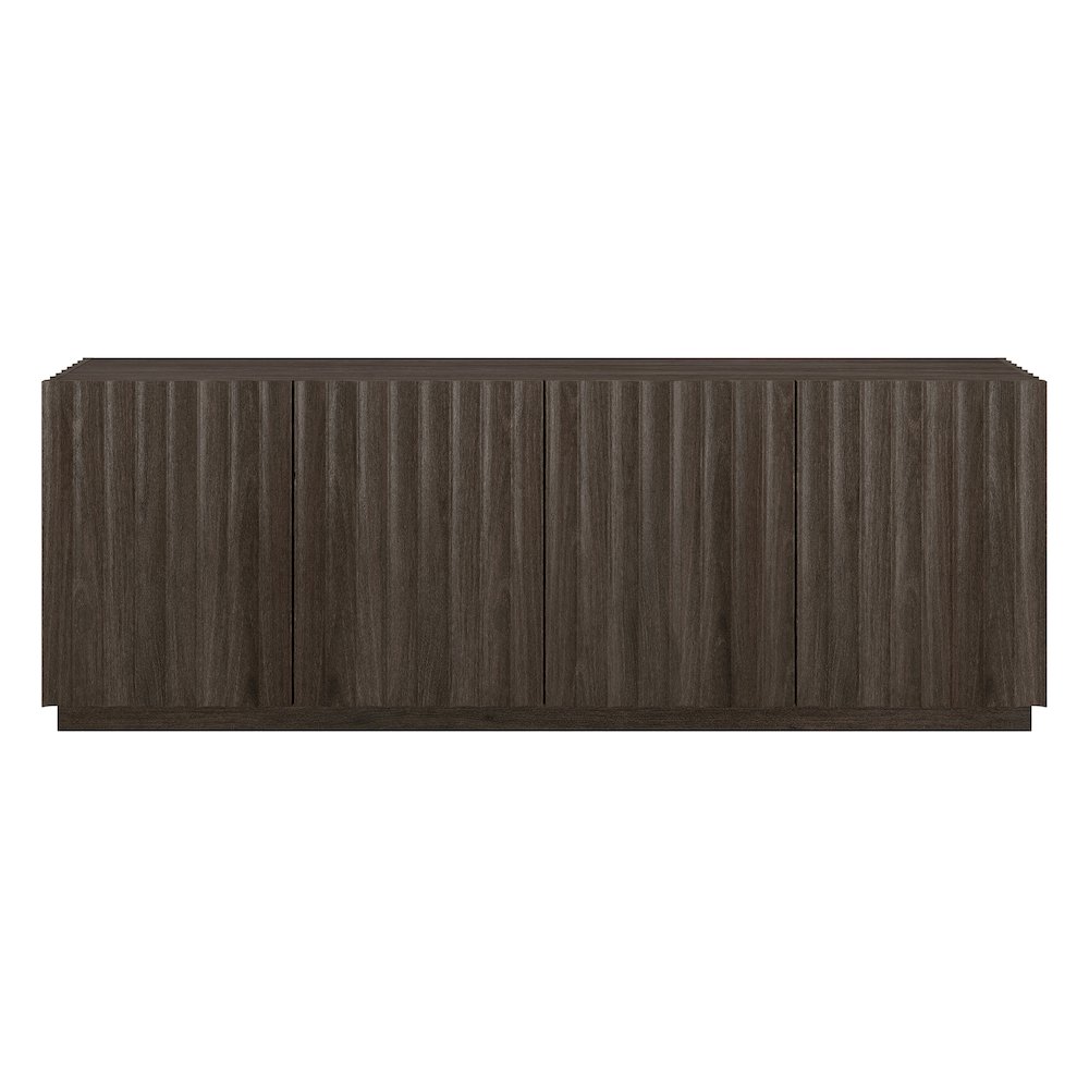 Marion Rectangular Fluted TV Stand for TV's up to 75" in Brown Oak. Picture 2