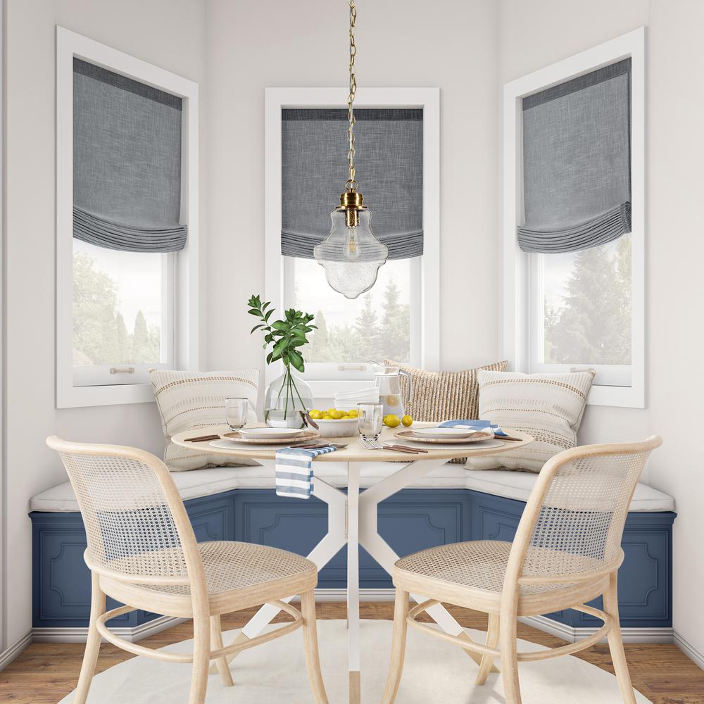 Annie 9.13" Wide Pendant with Glass Shade in Brass/Seeded. Picture 4