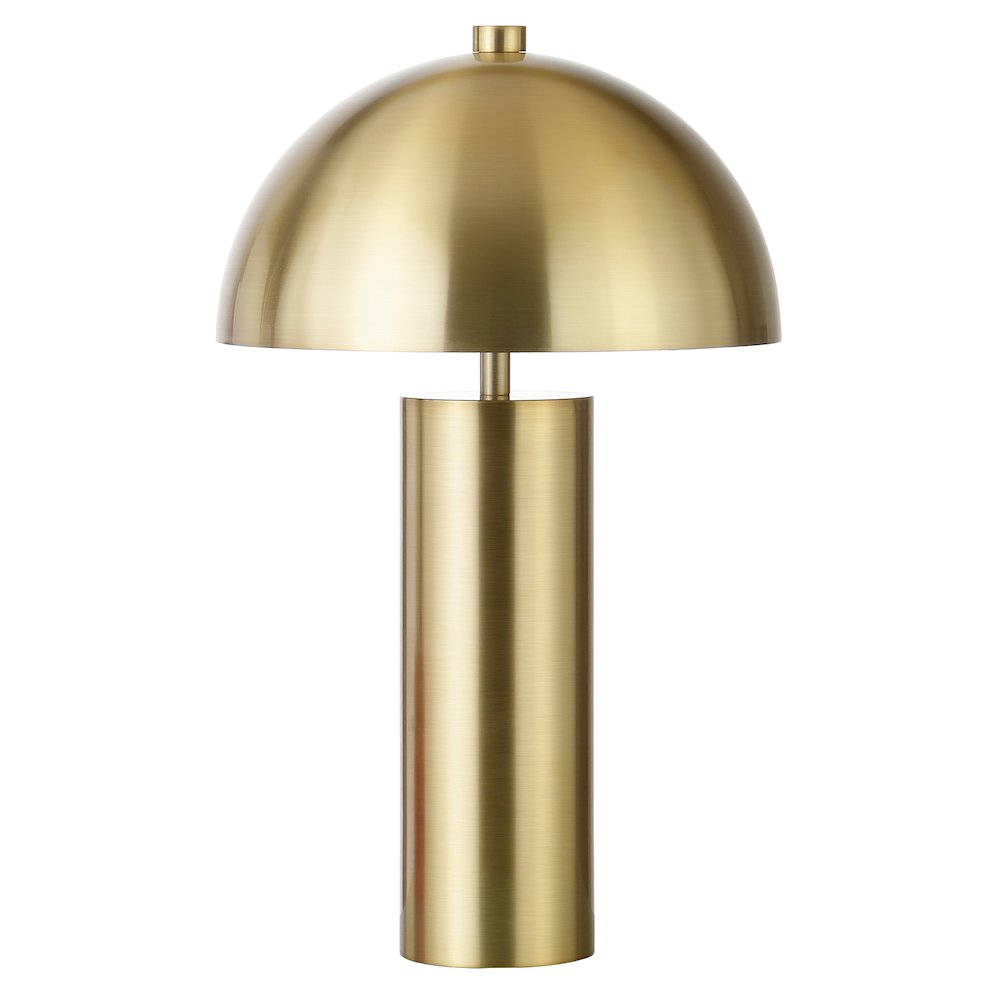 York 15" Tall Mini Lamp with Metal Shade in Brass/Brass. Picture 1