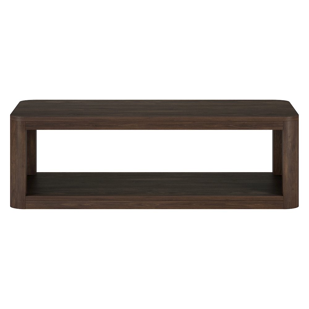 Kellan 47" Wide Rectangular Coffee Table in Alder Brown. Picture 2