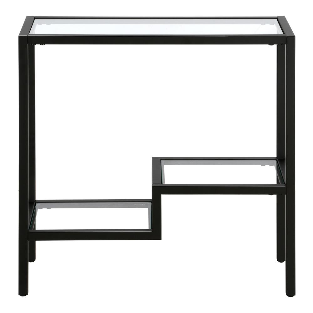 Lovett 24'' Wide Rectangular Side Table in Blackened Bronze. Picture 3