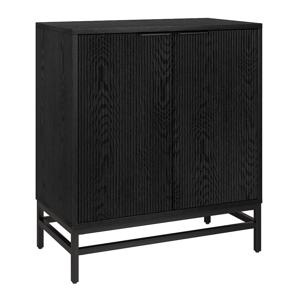 Montello 28" Wide Rectangular Accent Cabinet in Black Grain. Picture 1