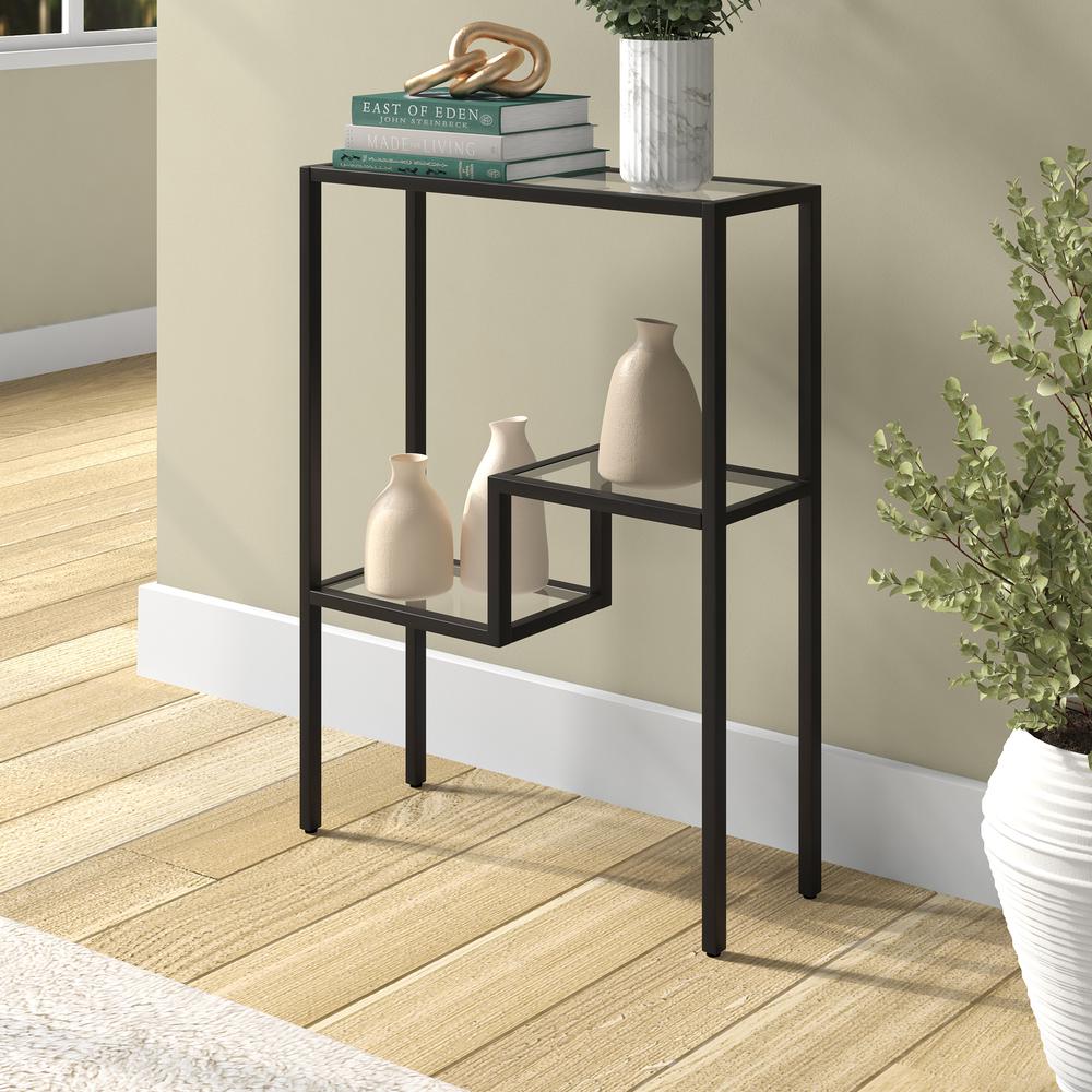 Lovett 22'' Wide Rectangular Console Table in Blackened Bronze. Picture 2