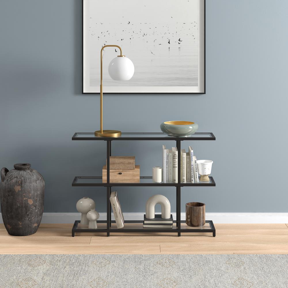 Greenwich 42'' Wide Rectangular Console Table in Blackened Bronze. Picture 4