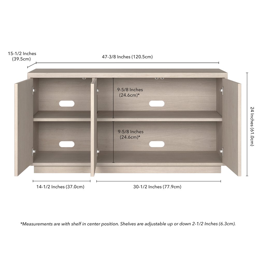 Hanson Rectangular TV Stand for TV's up to 50" in Alder White. Picture 3