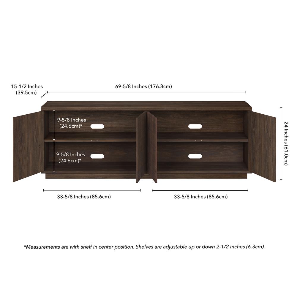 Hanson Rectangular TV Stand for TV's up to 70" in Alder Brown. Picture 5