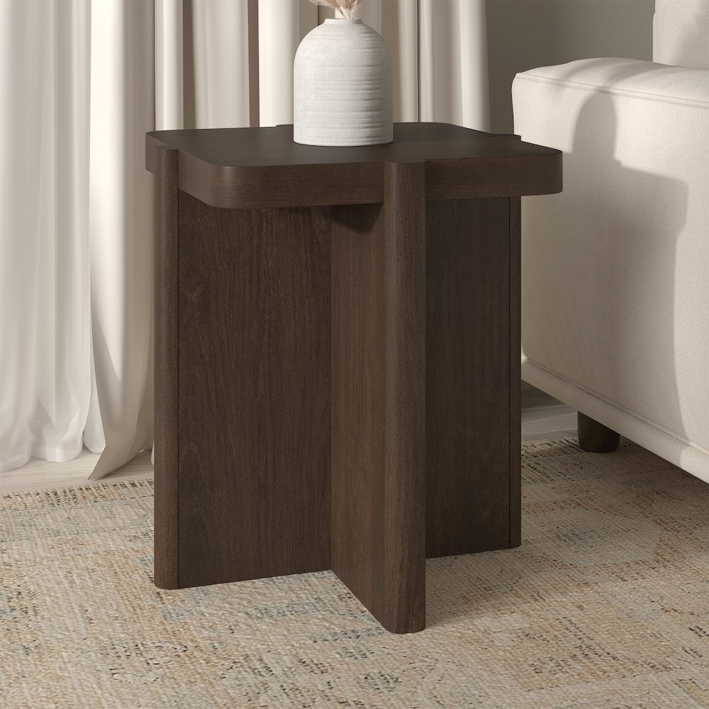 Henn&Hart 20" Modern Square End Table, Side Table , Nightstand with X-Base for. Picture 4