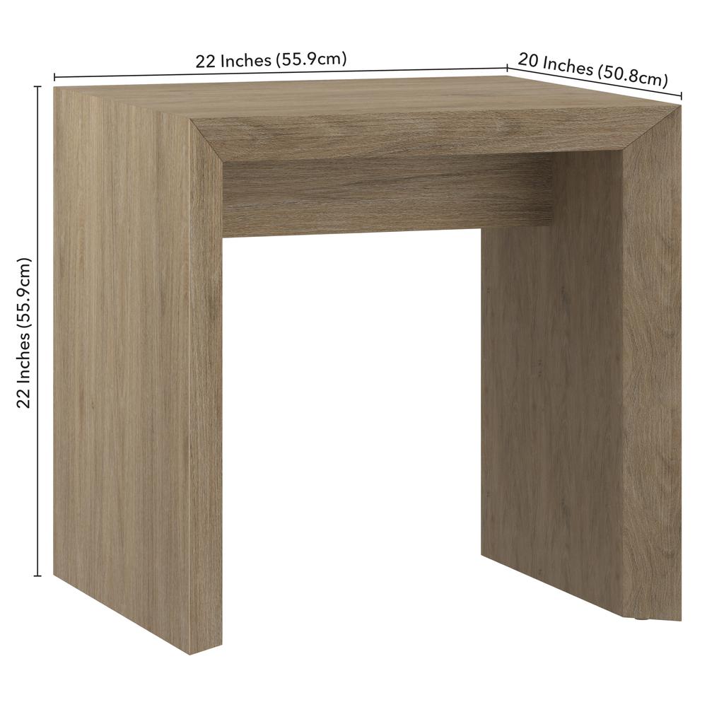 Oswin 22" Wide Rectangular Side Table in Antiqued Gray Oak. Picture 5
