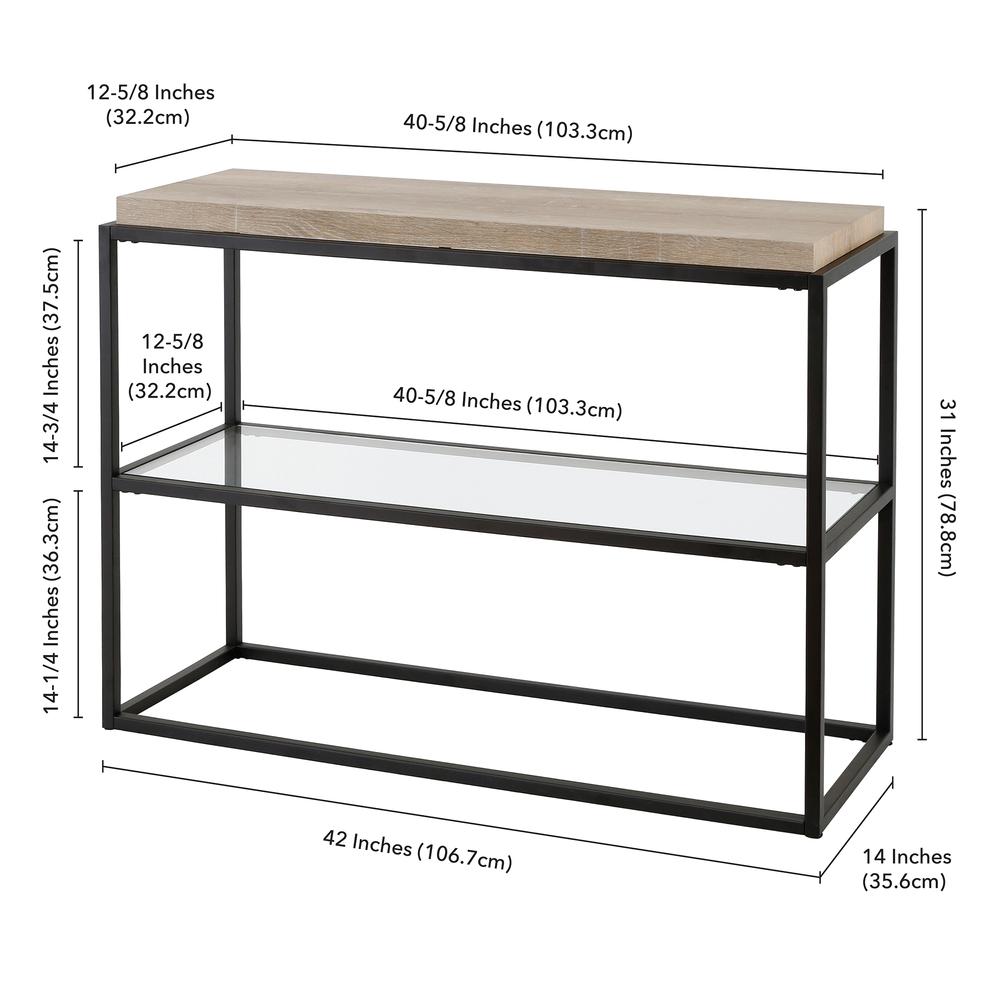 Hector 42'' Wide Rectangular Console Table in Blackened Bronze. Picture 5