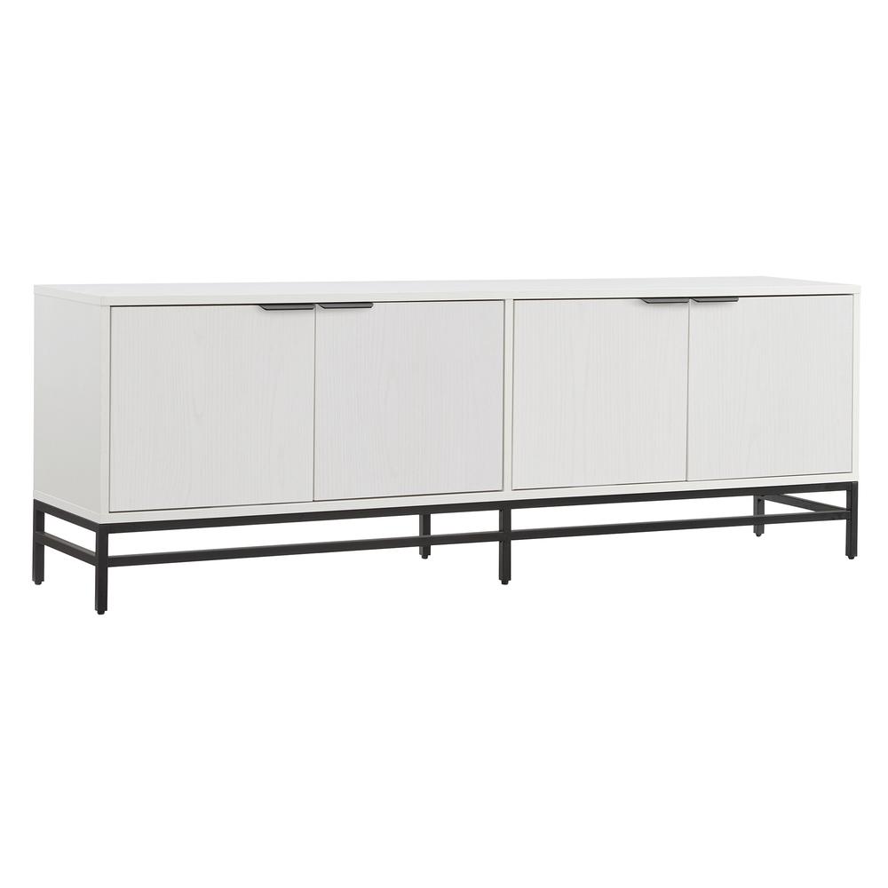 Campello Rectangular TV Stand for TV's up to 78" in White. Picture 1