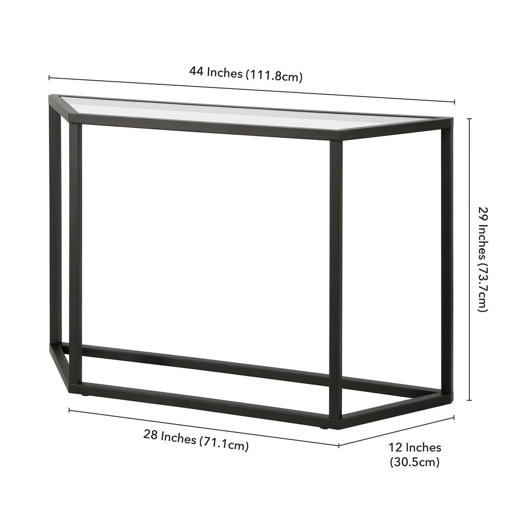 Levi 44'' Wide Trapezoid Console Table in Blackened Bronze. Picture 5