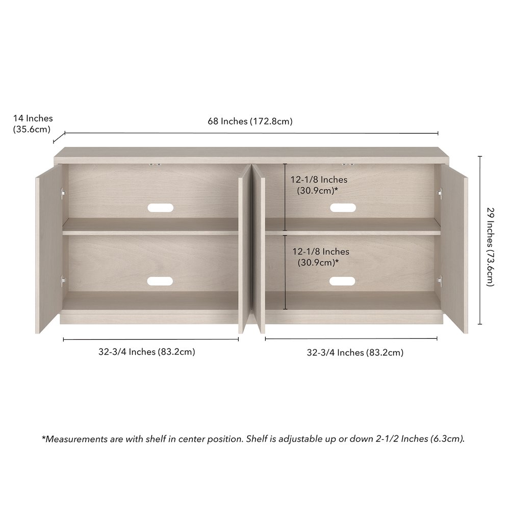Alston 68" Wide Rectangular Buffet Table in Alder White. Picture 5