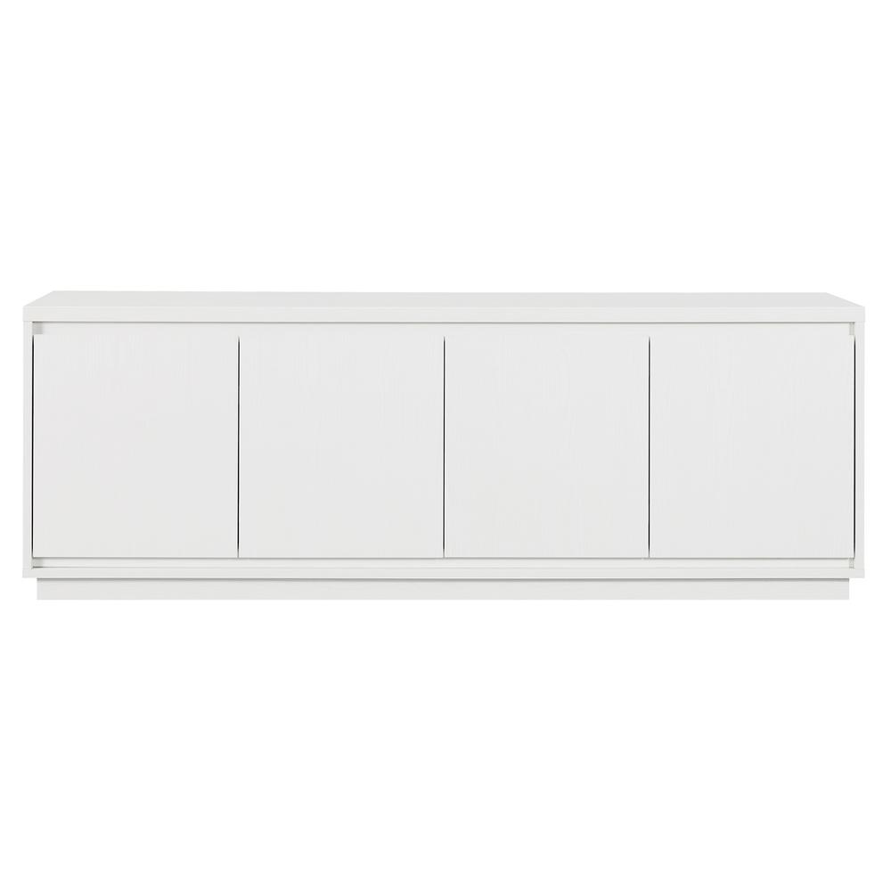 Presque Rectangular TV Stand for TV's up to 80" in White. Picture 3