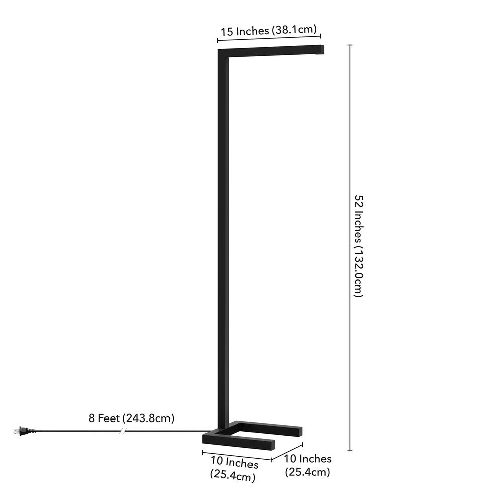 Malin 52" Tall Integrated LED Floor Lamp with Metal Shade in Blackened Bronze. Picture 3