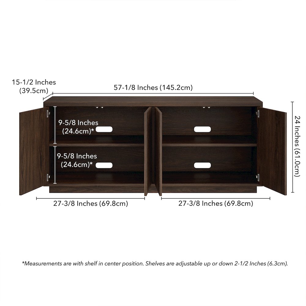 Hanson Rectangular TV Stand for TV's up to 65" in Alder Brown. Picture 5