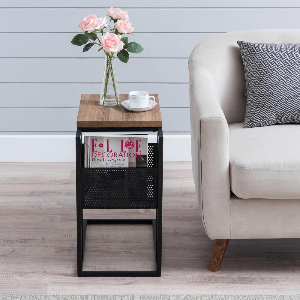Clyde 20'' Wide Rectangular Side Table in Blackened Bronze. Picture 4