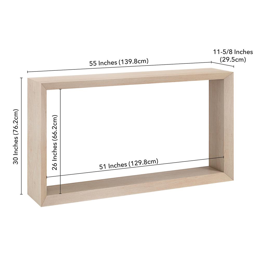 Osmond 55" Wide Rectangular Console Table in Alder White. Picture 5