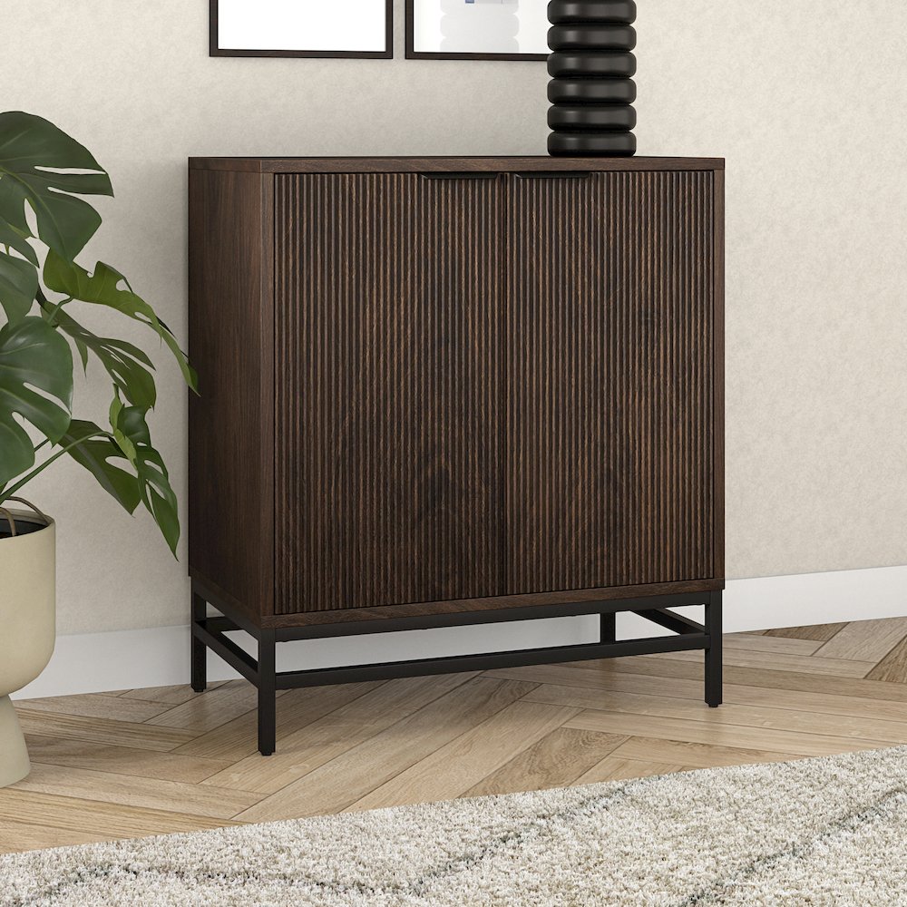 Montello 28" Wide Rectangular Accent Cabinet in Alder Brown. Picture 3