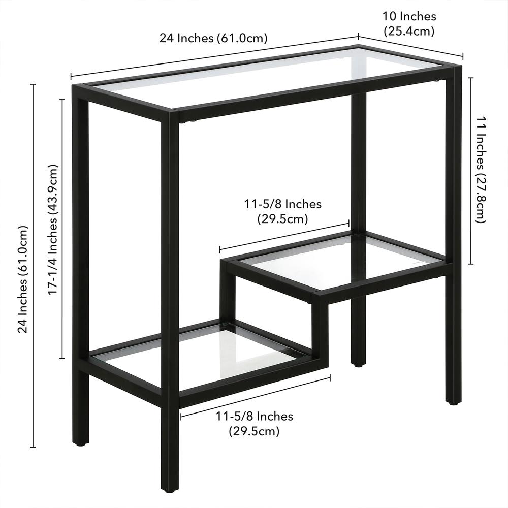 Lovett 24'' Wide Rectangular Side Table in Blackened Bronze. Picture 5