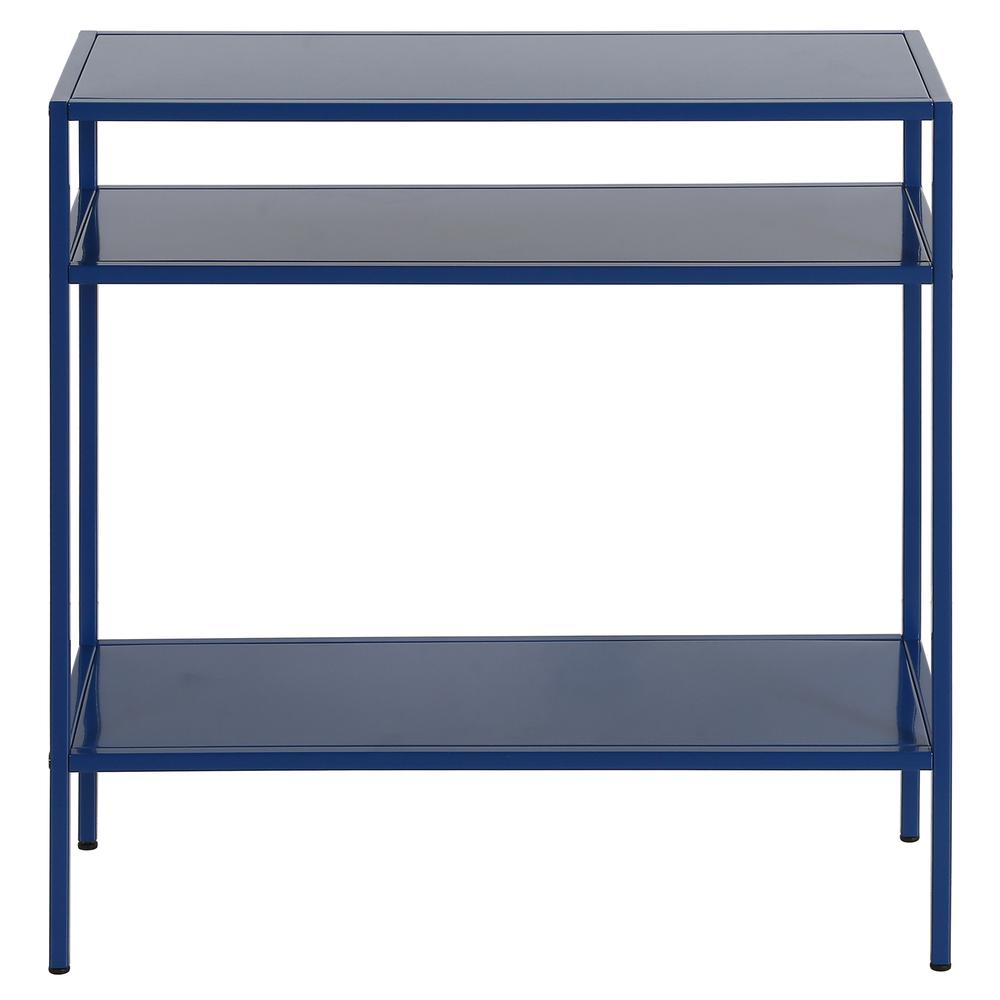 Ricardo 24'' Wide Rectangular Side Table in Mykonos Blue. Picture 3