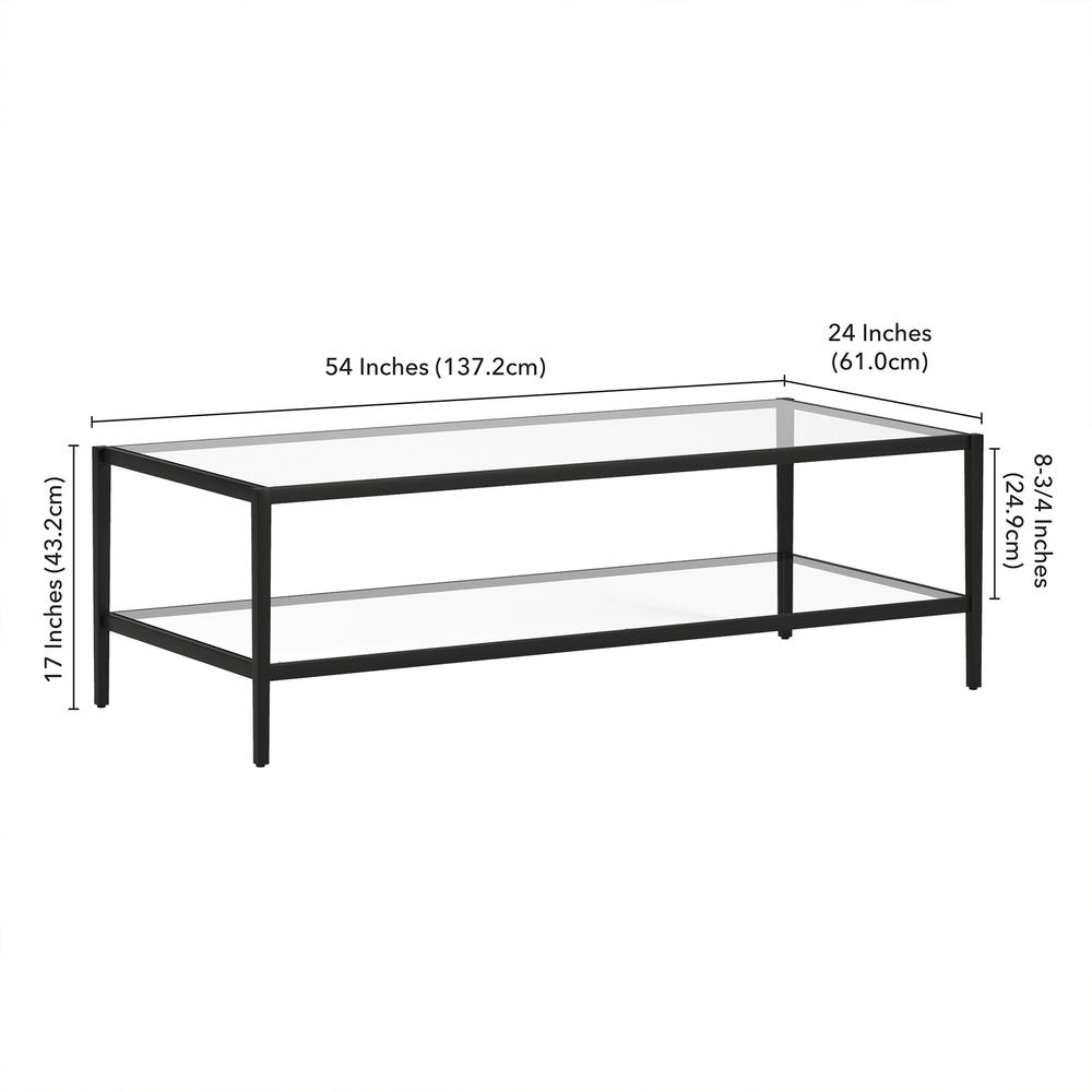 Hera 54'' Wide Rectangular Coffee Table in Blackened Bronze. Picture 5