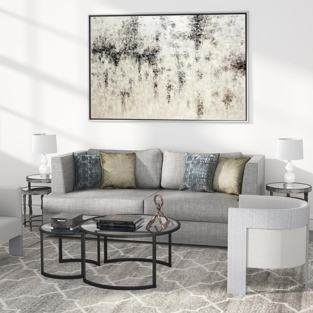 Mitera Round Nested Coffee Table in Blackened Bronze. Picture 4