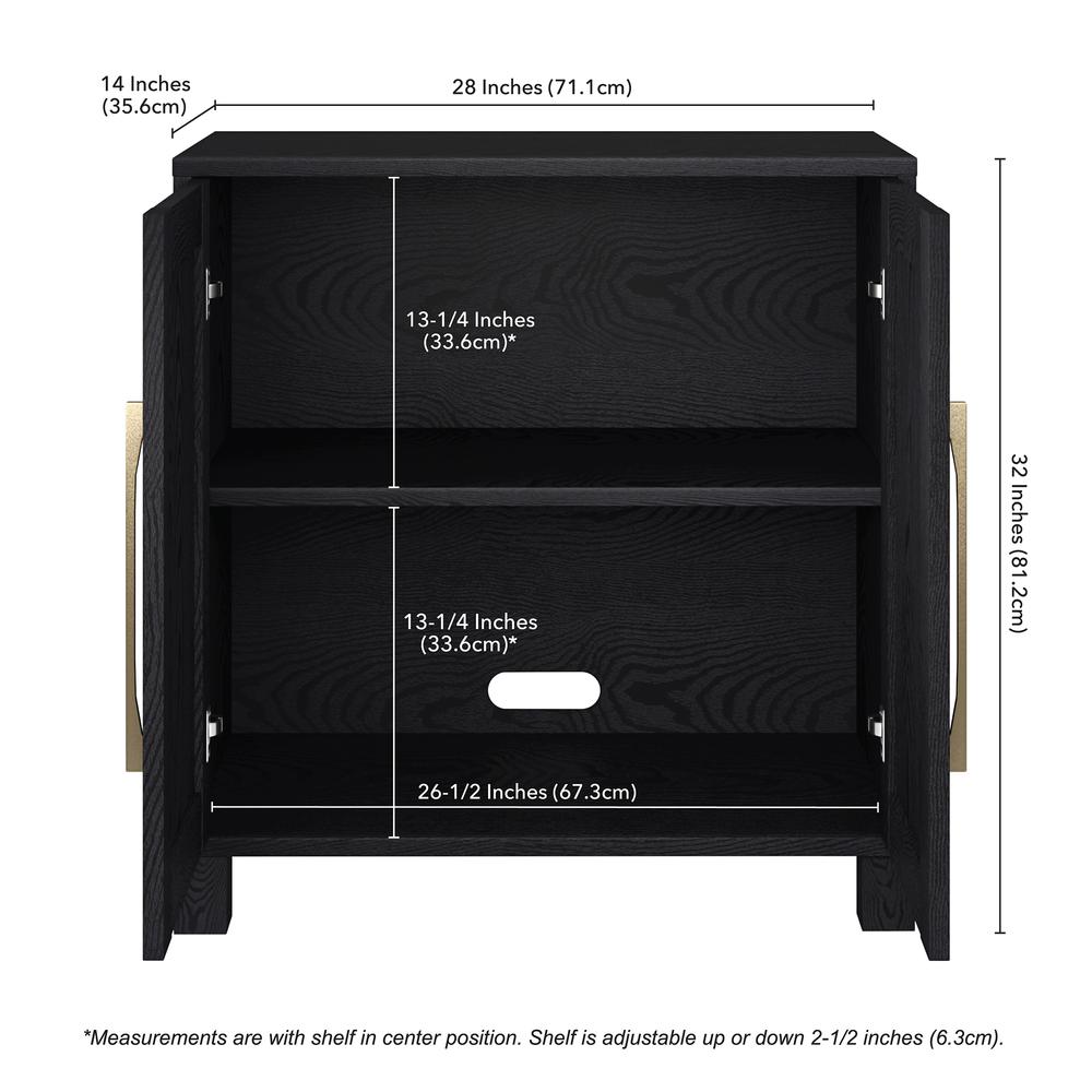 Chabot 28" Wide Rectangular Accent Cabinet in Black Grain. Picture 3