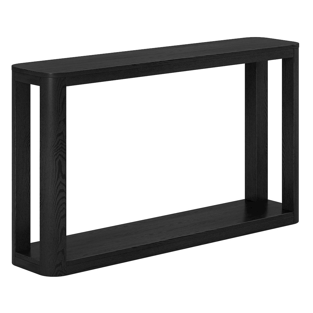 Stellan 52" Wide Rectangular Console Table in Black Grain. Picture 1