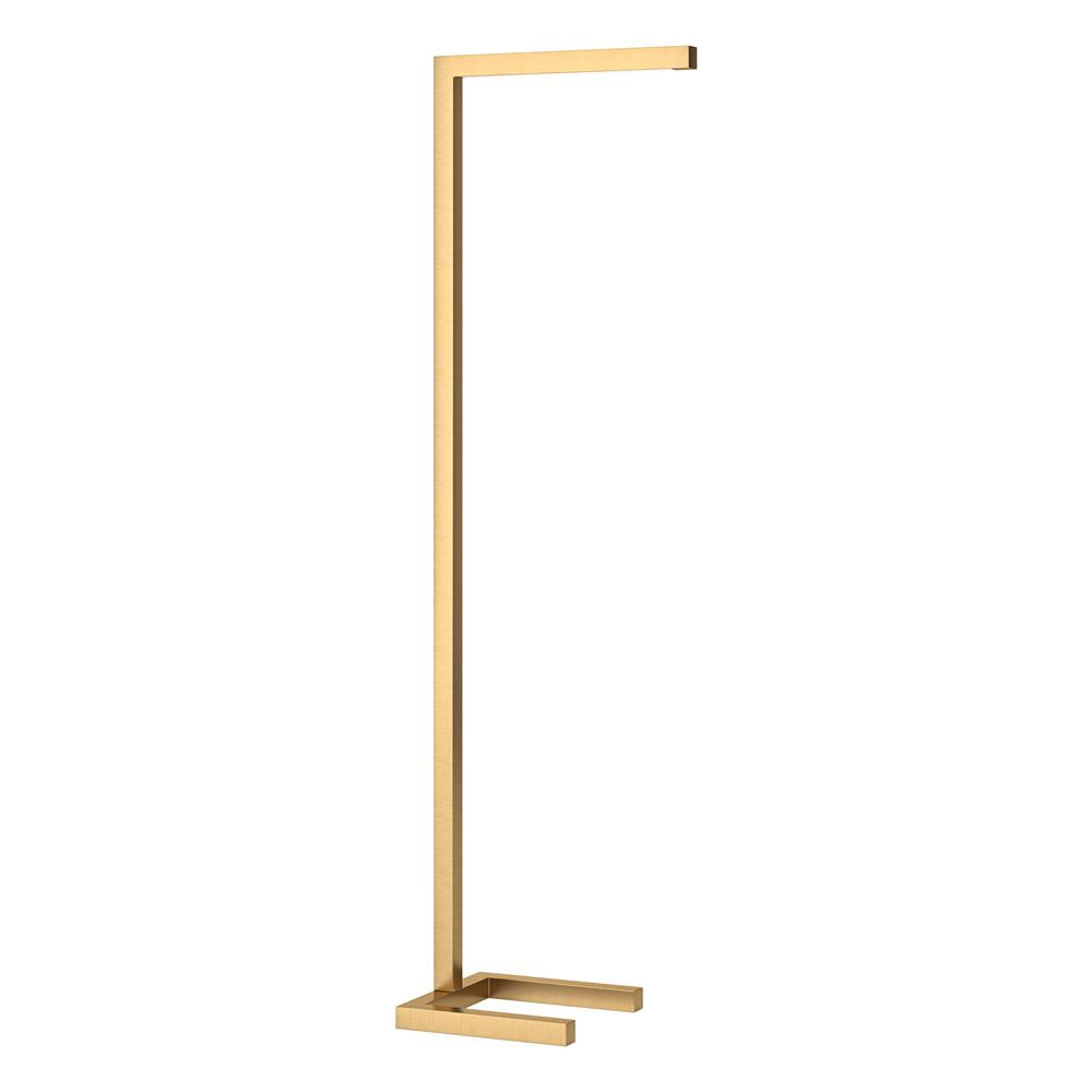 Malin 52" Tall Integrated LED Floor Lamp with Metal Shade in Brass. Picture 1