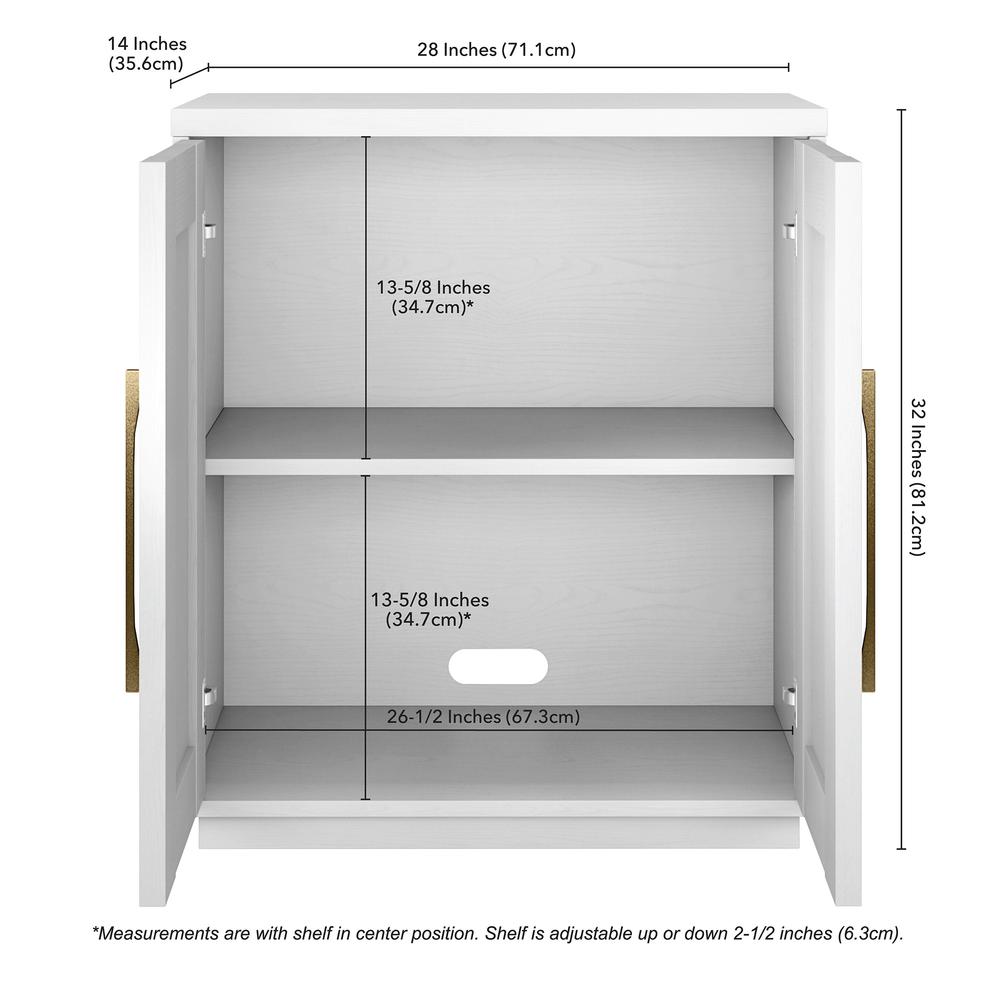28" Accent Cabinet, Modern Sideboard Buffet Cabinet with 2 Panel Doors, White. Picture 5