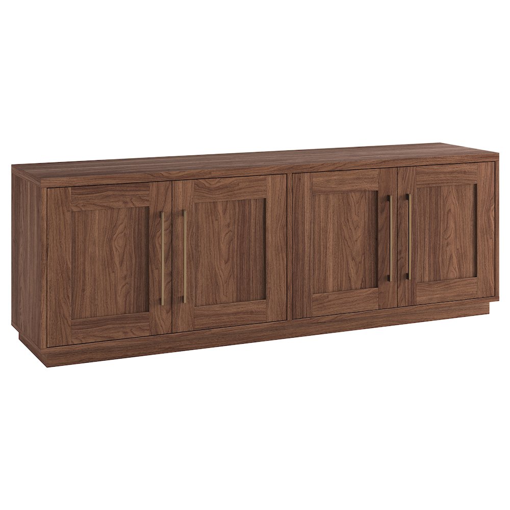 Tillman Rectangular TV Stand for TV's up to 75" in Satin Walnut. Picture 1