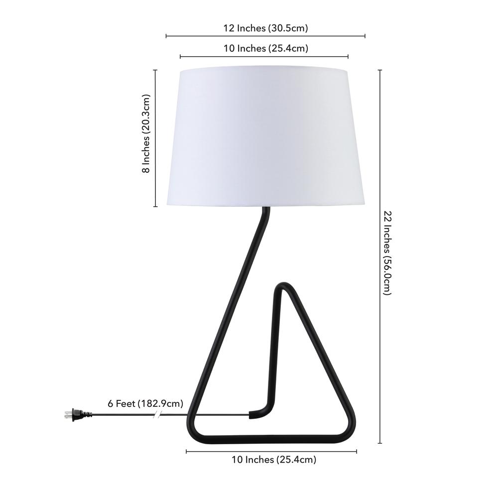 Cora 22" Metal Table Lamp with Fabric Shade in Blackened Bronze. Picture 5