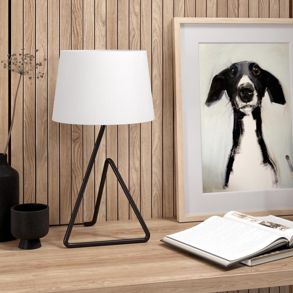 Cora 22" Metal Table Lamp with Fabric Shade in Blackened Bronze. Picture 2