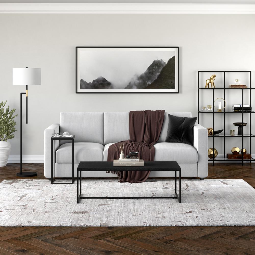 Boone 47.25" Wide Rectangular Coffee Table in Black Grain. Picture 4